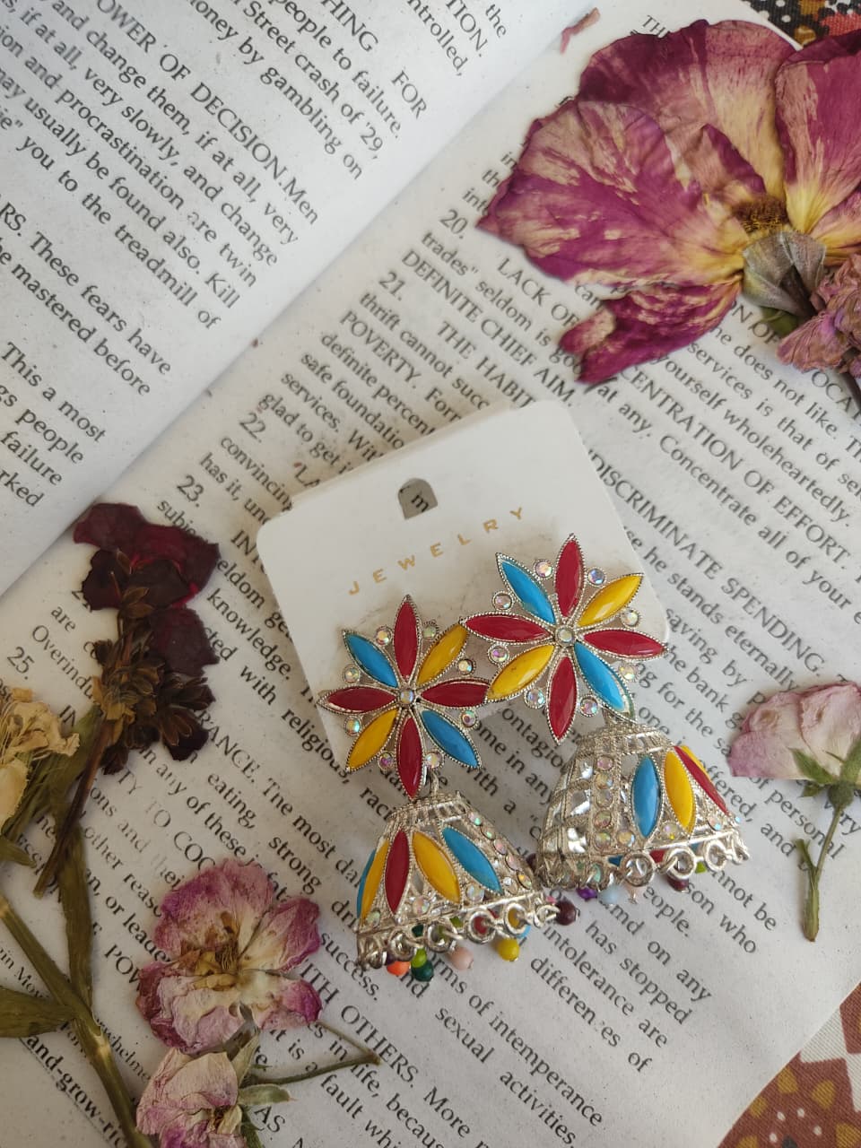 Colourful Crystal Drop Earings