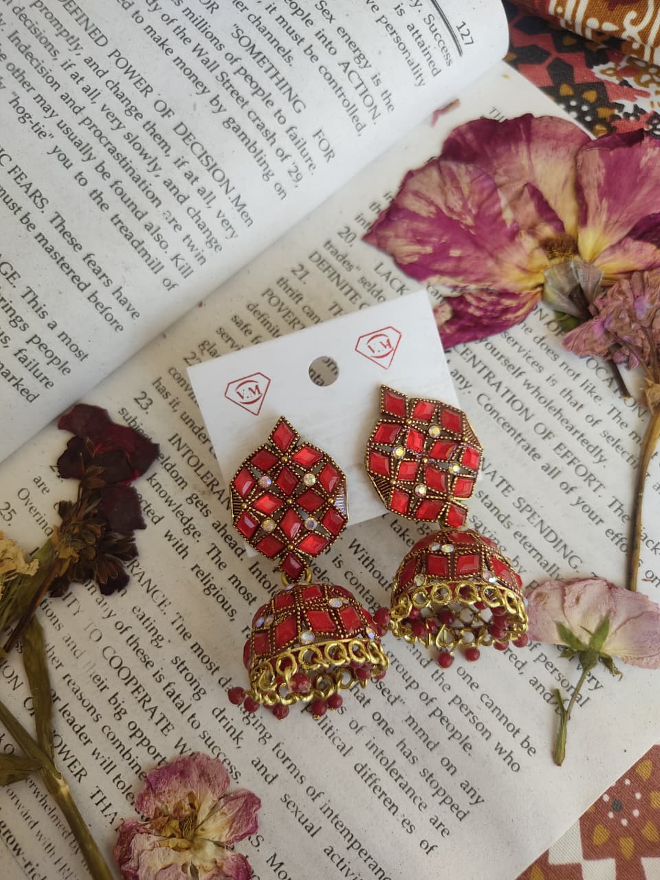 Red Stone Traditional Jumka