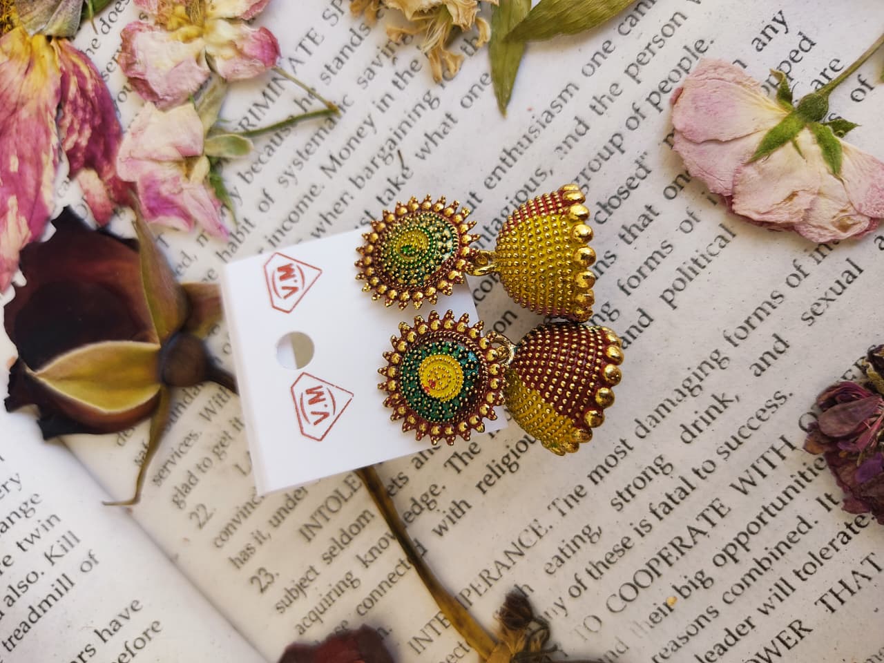 Multi colour Floral Jumka