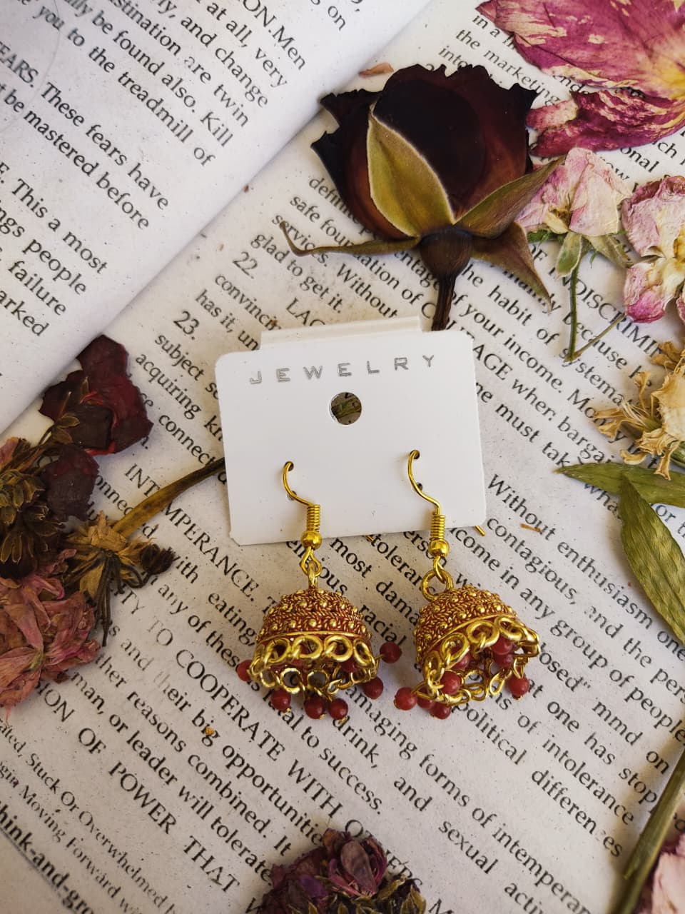 Red Crystal Drop Earings