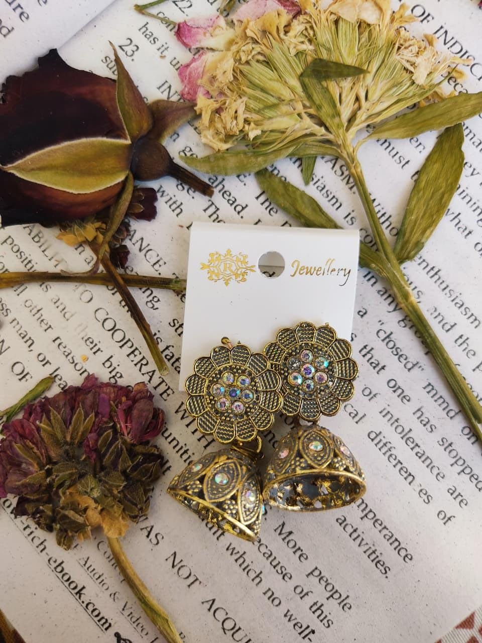 Mirror Stud Ethnic Earings
